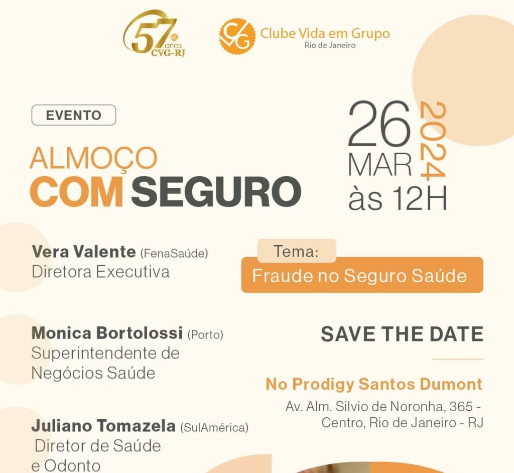 Almoço com Seguro acontece dia 26 de Março no Prodigy Santos Dumont - RJ