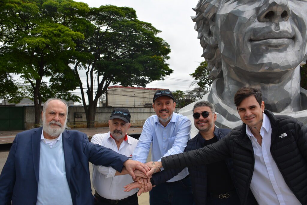 Da esq. p dir. José Montal (Abramet), Roberto Manzini (RMCP), Luiz Mattua (ENS), Alex Dias (Darwin) e Marcelo Balas (Darwin) Fotos ENS – João Vitor Silva