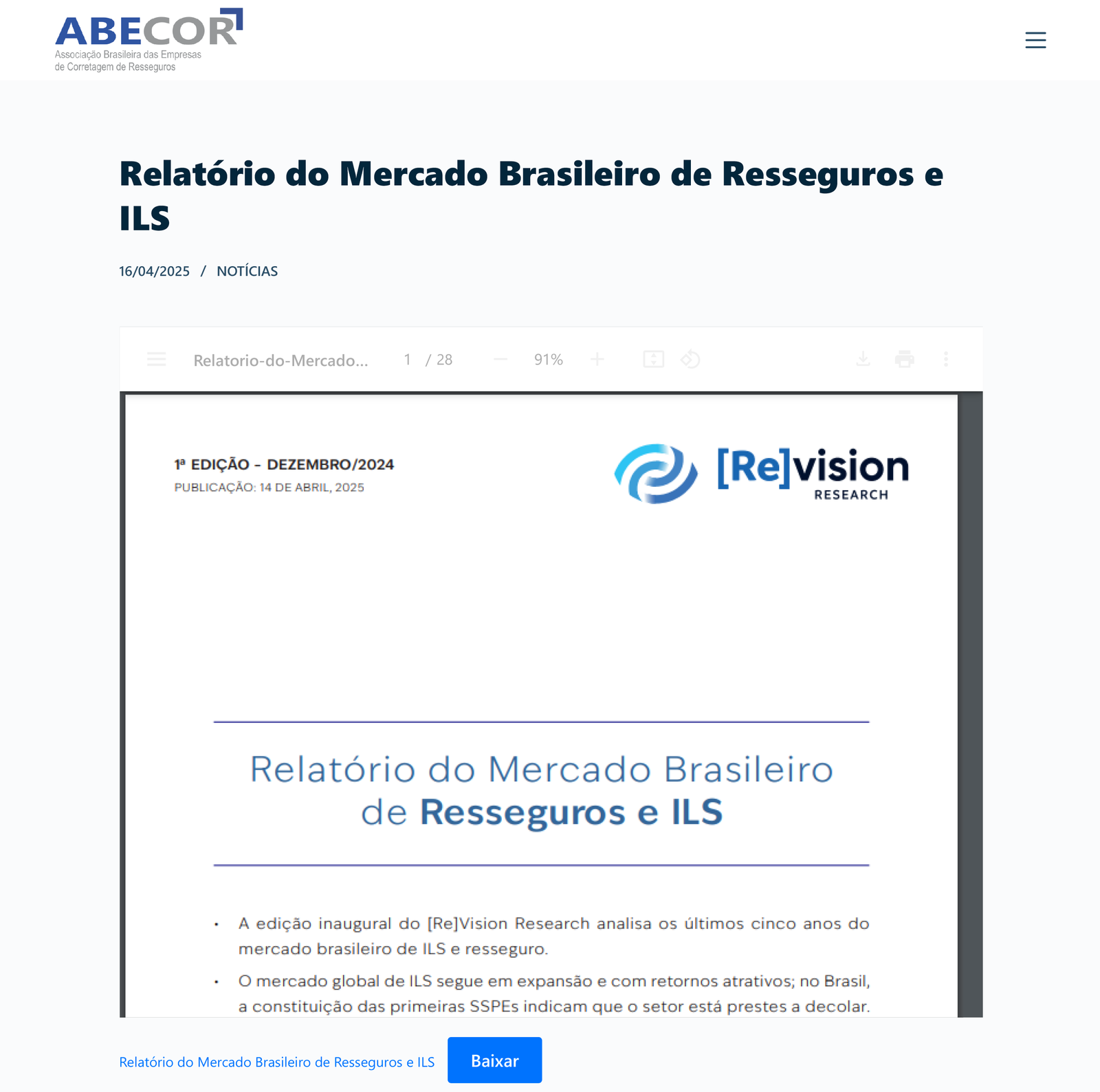 Relatório do Mercado Brasileiro de Resseguros e ILS – ABECOR-1 (1)