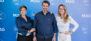 Carice Weber e Waldemir Fiorio (MAG) recebem Elaine Patente (PEPER)